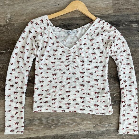 Hollister White Floral Long Sleeve Tee - Picture 6 of 15